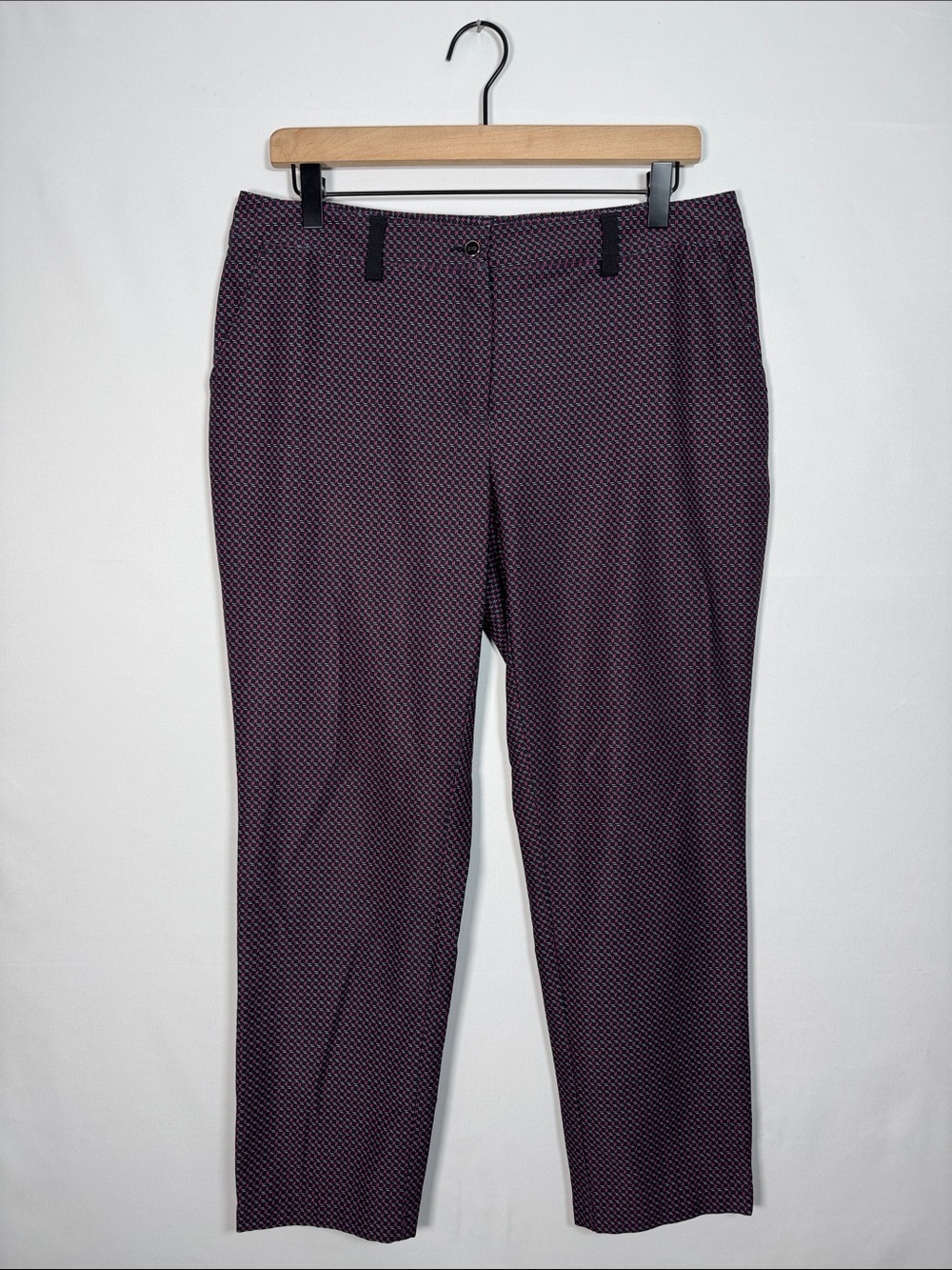 WAP13 {Lady Hagen} Navy Blue Pink Mid Rise Straight Leg Active Golf Pants